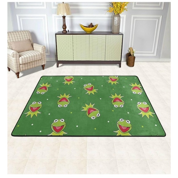 Green Frog Pattern Rug - Picture 1 of 2